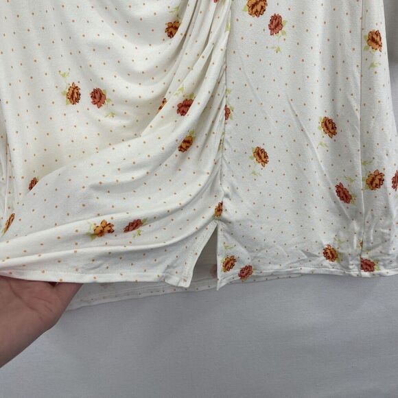 Free People Dress Womens Medium White Orange Floral Boho Peasant Fairy NWT - Picture 6 of 16